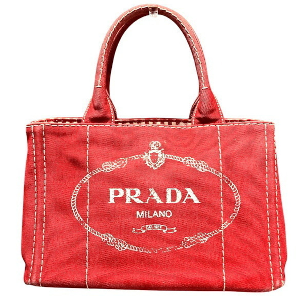 Prada Canapa Red Tote Bag